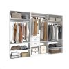 Livelylodge Modular Wardrobe Closet - Freestanding White Closet with Spacious Storage Shelves and Hanging Rods 70.86"W x 16.04"D x 70.86"H