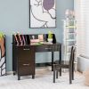 Kids Wooden Writing Furniture Set with Drawer and Storage Cabinet