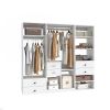 Livelylodge Modular Wardrobe Closet - Freestanding White Closet with Spacious Storage Shelves and Hanging Rods 70.86"W x 16.04"D x 70.86"H