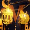 1pc; Eid Al Adha Decorations String Lights; 6.56 Feet 10 LEDs Eid Moon Star Kerosene Lantern Lamp; Battery Operated For Ramadan Outdoor Home Decoratio