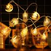 1pc; Eid Al Adha Decorations String Lights; 6.56 Feet 10 LEDs Eid Moon Star Kerosene Lantern Lamp; Battery Operated For Ramadan Outdoor Home Decoratio