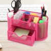 Metal Mesh Pencil Holders Desk Organizer with 9 Compartment Pen Holder Storage