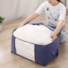 2Pcs Clothes Storage Bag 90L Large Capacity Foldable Closet Organizer w/ Thick Fabric Clear Window Dual-Zipper