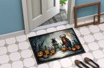 Krampus The Christmas Demon Spooky Halloween Doormat Front Door Mat Indoor Outdoor Rugs for Entryway, Non Slip Washable Low Pile, 24H X 36W