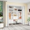 Livelylodge Modular Wardrobe Closet - Freestanding White Closet with Spacious Storage Shelves and Hanging Rods 70.86"W x 16.04"D x 70.86"H