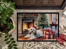 Havanese Cozy Christmas Doormat Front Door Mat Indoor Outdoor Rugs for Entryway, Non Slip Washable Low Pile, 24H X 36W