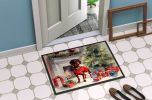 Dachshund Cozy Christmas Doormat Front Door Mat Indoor Outdoor Rugs for Entryway, Non Slip Washable Low Pile, 24H X 36W