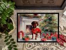 Dachshund Cozy Christmas Doormat Front Door Mat Indoor Outdoor Rugs for Entryway, Non Slip Washable Low Pile, 24H X 36W