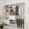 Livelylodge Modular Wardrobe Closet - Freestanding White Closet with Spacious Storage Shelves and Hanging Rods 70.86"W x 16.04"D x 70.86"H