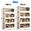 Collapsible Storage Bin Organizer, Stackable Cube Large Plastic Storage Box With Lid And Wheels