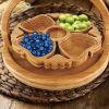 Bamboo Foldable Fruit Storage Basket Creative Collapsible Fruit Candy Plate Nuts Snacks StorageTray Home Decoration Gift Basket