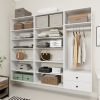 Livelylodge Modular Wardrobe Closet - Freestanding White Closet with Spacious Storage Shelves and Hanging Rods 70.86"W x 16.04"D x 70.86"H