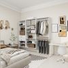 Livelylodge Modular Wardrobe Closet - Freestanding White Closet with Spacious Storage Shelves and Hanging Rods 70.86"W x 16.04"D x 70.86"H