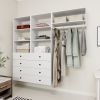 Livelylodge Modular Wardrobe Closet - Freestanding White Closet with Spacious Storage Shelves and Hanging Rods 70.86"W x 16.04"D x 70.86"H