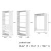 Livelylodge Modular Wardrobe Closet - Freestanding White Closet with Spacious Storage Shelves and Hanging Rods 70.86"W x 16.04"D x 70.86"H