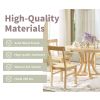 5-Piece Rustic Round Pedestal Extendable Dining Table Set with 15.7" Removable Leaf and Simple Dining Chirs for Small Places