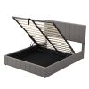 Queen size Upholstered Platform bed with a Hydraulic Storage System - Gray Queen size Upholstered Platform bed with a Hydraulic Storage System - Gray