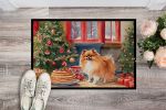 Pomeranian Christmas Cookies Doormat Front Door Mat Indoor Outdoor Rugs for Entryway, Non Slip Washable Low Pile, 24H X 36W