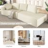 125" Stylish Chaise Lounge Modern Indoor Lounge Sofa Sleeper Sofa with Clean Lines for Living Room