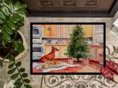 Miniature Pinscher Christmas Cookies Doormat Front Door Mat Indoor Outdoor Rugs for Entryway, Non Slip Washable Low Pile, 24H X 36W