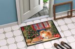 Pomeranian Christmas Cookies Doormat Front Door Mat Indoor Outdoor Rugs for Entryway, Non Slip Washable Low Pile, 24H X 36W