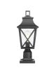 Outdoor Post Light, Black Pole Lantern Lighting Fixture with Pier Mount Base Hard Wired