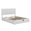 Queen size Upholstered Platform bed with a Hydraulic Storage System - Gray Queen size Upholstered Platform bed with a Hydraulic Storage System - Gray