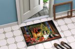 Sheltie Cozy Christmas Doormat Front Door Mat Indoor Outdoor Rugs for Entryway, Non Slip Washable Low Pile, 24H X 36W