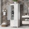 Tall Storage Cabinet with Two Drawers for Bathroom/Office