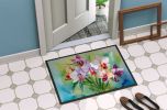 Orchids in Watercolor Doormat Front Door Mat Indoor Outdoor Rugs for Entryway, Non Slip Washable Low Pile, 24H X 36W