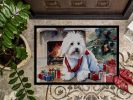 Coton De Tulear Cozy Christmas Doormat Front Door Mat Indoor Outdoor Rugs for Entryway, Non Slip Washable Low Pile, 24H X 36W