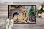 Golden Retriever Cozy Christmas Doormat Front Door Mat Indoor Outdoor Rugs for Entryway, Non Slip Washable Low Pile, 24H X 36W