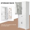 Bathroom Storage Cabinet with Doors and Drawer, Multiple Storage Space, Adjustable Shelf