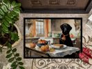 Black Lab Fall Kitchen Pumpkins Doormat Front Door Mat Indoor Outdoor Rugs for Entryway, Non Slip Washable Low Pile, 24H X 36W