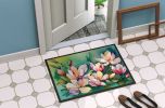 Louisiana Magnolias in Watercolor Doormat Front Door Mat Indoor Outdoor Rugs for Entryway, Non Slip Washable Low Pile, 24H X 36W