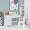 Kids Wooden Writing Furniture Set with Drawer and Storage Cabinet