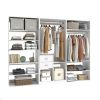 Livelylodge Modular Wardrobe Closet - Freestanding White Closet with Spacious Storage Shelves and Hanging Rods 70.86"W x 16.04"D x 70.86"H