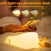 USB Rechargeable Duck Lamp Led Duck Nightlight Lying Flat Duck Silicone Night Light Patting Switch Children Bedroom Decor Gift