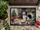 Old English Sheepdog Christmas Cookies Doormat Front Door Mat Indoor Outdoor Rugs for Entryway, Non Slip Washable Low Pile, 24H X 36W