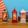 1pc Christmas Lantern Decoration; Vintage Style Hanging Electric Candle Oil Lamp; Christmas Ornaments For Tables & Desks; Holiday Home Decor