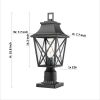 Outdoor Post Light, Black Pole Lantern Lighting Fixture with Pier Mount Base Hard Wired