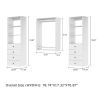 Livelylodge Modular Wardrobe Closet - Freestanding White Closet with Spacious Storage Shelves and Hanging Rods 70.86"W x 16.04"D x 70.86"H