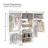 Livelylodge Modular Wardrobe Closet - Freestanding White Closet with Spacious Storage Shelves and Hanging Rods 70.86"W x 16.04"D x 70.86"H