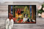 Sheltie Cozy Christmas Doormat Front Door Mat Indoor Outdoor Rugs for Entryway, Non Slip Washable Low Pile, 24H X 36W