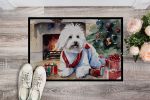 Coton De Tulear Cozy Christmas Doormat Front Door Mat Indoor Outdoor Rugs for Entryway, Non Slip Washable Low Pile, 24H X 36W