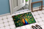 Peacock Doormat Front Door Mat Indoor Outdoor Rugs for Entryway, Non Slip Washable Low Pile, 24H X 36W