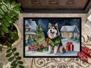 Alaskan Malamute Cozy Christmas Doormat Front Door Mat Indoor Outdoor Rugs for Entryway, Non Slip Washable Low Pile, 24H X 36W