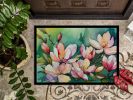 Louisiana Magnolias in Watercolor Doormat Front Door Mat Indoor Outdoor Rugs for Entryway, Non Slip Washable Low Pile, 24H X 36W