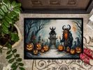 Krampus The Christmas Demon Spooky Halloween Doormat Front Door Mat Indoor Outdoor Rugs for Entryway, Non Slip Washable Low Pile, 24H X 36W