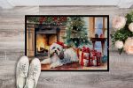 Havanese Cozy Christmas Doormat Front Door Mat Indoor Outdoor Rugs for Entryway, Non Slip Washable Low Pile, 24H X 36W